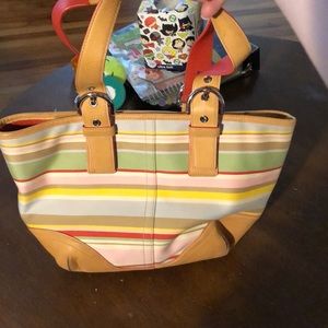 Coach striped purse